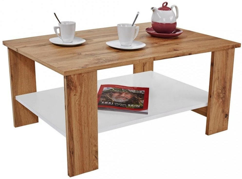 Couchtisch Holz Mit Ablagefach Paolo Wotan Eiche Dekor Weiss