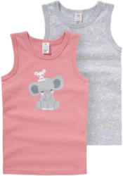 2 Baby Unterhemden mit Elefanten-Print