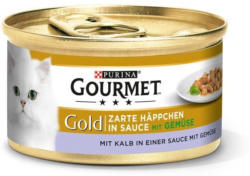 Purina GOURMET Katzennassfutter Gold Zarte Häppchen mit Kalb & Gemüse