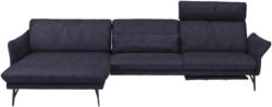 Wohnlandschaft in Textil Blau, Grau