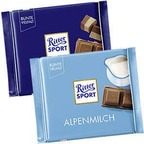 Ritter Sport Schokolade Bunte Vielfalt versch. Sorten, (ausgenommen Laktosefrei) jede 100-g-Tafel