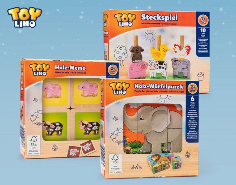 TOYLINO Kleinkinder Spiel aus Holz nur € 4,99 HOFER TOYLINO Kinder Familien Spiele | HOFER