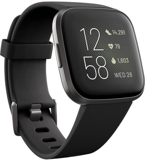 fitbit Versa 2 black carbon Aktivitätsuhr - Smartwatch mit NFC