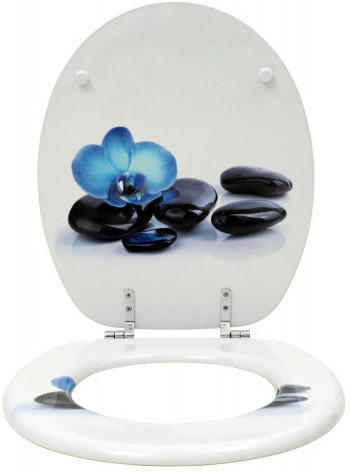 MDF-WC-Sitz Motiv Blaue Orchidee