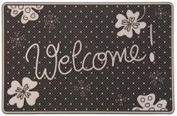 Fußmatte "Welcome Klee", Silber, ca. 40 x 60 cm