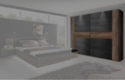 Schwebetürenschrank Rondino Schlammeiche Nachbildung/schwarz 270 cm