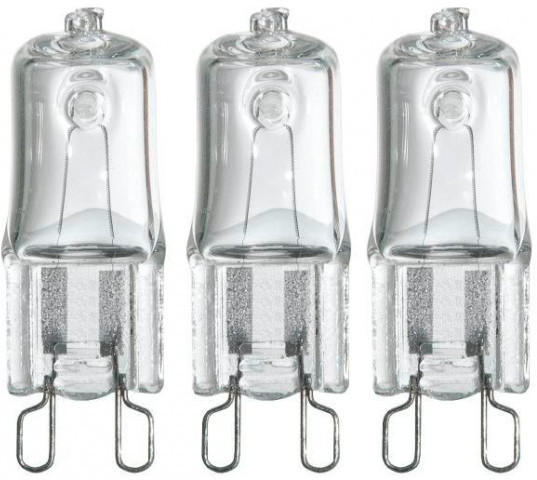 Halogen-Stiftsockellampe 3er-Pack G9 28 Watt dimmbar