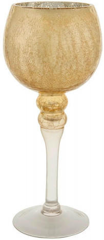 Windlicht Crackle gold ca. 30 cm