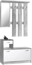 Garderobe Rudolf Beton-Optik/weiß ca. 100 x 180 x 25 cm