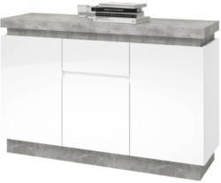 Kommode SanRemo Beton-Optik/weiß Hochglanz ca. 136 x 89 x 42 cm