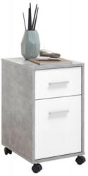 Rollcontainer Beton-Optik/weiß ca. 34 x 57,5 x 42 cm