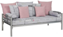 Kissenset grau/rosa 9 teilig