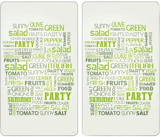 Glas-Abdeckplatte 2-er Set Schrift ca. 52x30 cm
