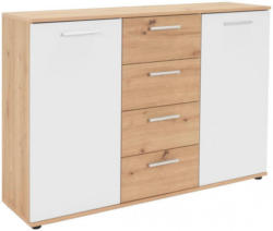 Kommode Jacky Artisan-Eiche-Nachbildung/weiß 120 cm breit