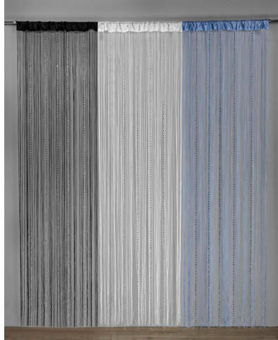 Fadenstore Pearl, schwarz, ca. 90 x 245 cm
