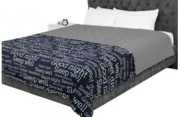 Tagesdecke Good night anthrazit/weiß 220 x 240 cm
