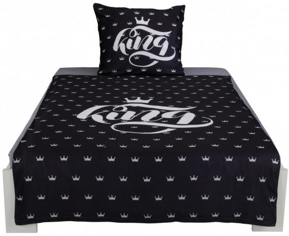 Fleece Bettwäsche King schwarz 135 x 200 cm
