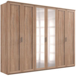 Drehtürenschrank mit Glas 270cm Nadja, Sägerau Dekor