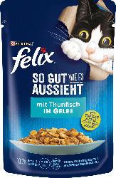Felix Nassfutter für Katzen, Adult, So gut wie es aussieht mit Thunfisch