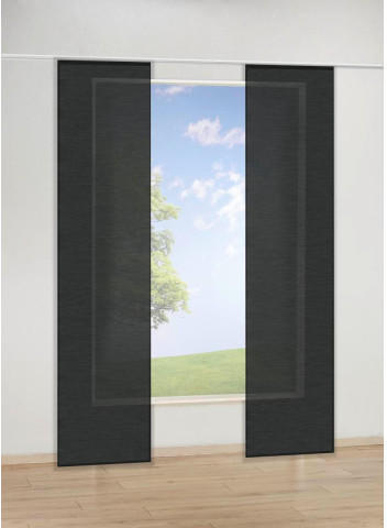 Schiebevorhang Uni, schwarz, ca. 60 x 245 cm