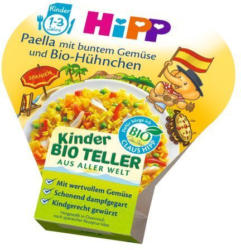 HiPP Kinder-Bio-Teller aus aller Welt - Paella mit buntem Gemüse und Bio-Hühnchen