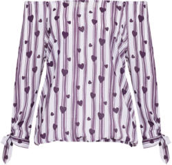 Damen Carmenbluse mit Herz-Allover