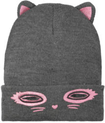 Mädchen Strickmütze mit Katzen-Motiv