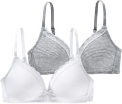 2 Damen Soft-BHs mit Spitze