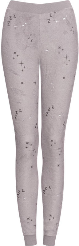 Damen Fleecehose mit silberfarbenem Print
