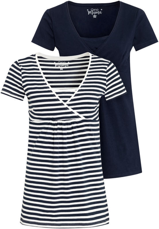 2 Damen Umstands-T-Shirt mit Stillfunktion