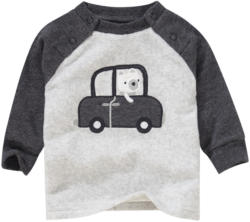 Newborn Langarmshirt mit Teddy-Applikation