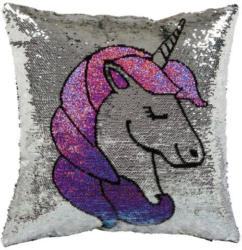 Dekokissen Wendepailletten Einhorn mehrfarbig 40 x 40 cm