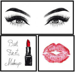 Bilderset 3tlg. ca. 68x70cm Lippenstift