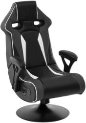 Gamingstuhl in Lederlook Grau, Schwarz, Weiß
