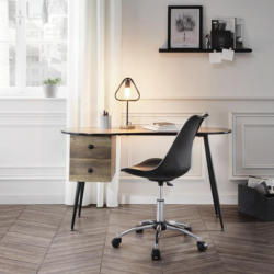 Schreibtisch in Eiche/Schwarz 130/60/72 cm 'Kara'
