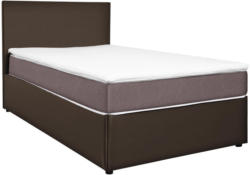 Boxbett 180/200 cm in Grau, Hellbraun