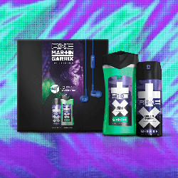 AXE Geschenkset Martin Garrix, Duschgel 250ml + Deospray 150ml + Sony In-Ear-Headphones mit Martin-Garrix-Gravur