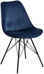 Stuhl in Metall, Textil Dunkelblau