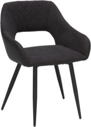 Stuhl in Metall, Textil Anthrazit, Schwarz