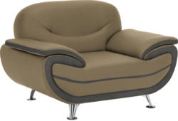 Sessel in Textil Braun, Hellgrau