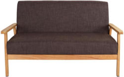 Loungesofa Hevea B: 134 cm Grau-Braun