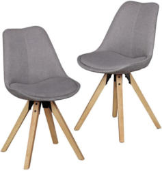Schalenstuhl Lima Grau Gepolstert 2er-Set