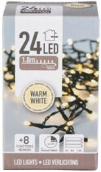 24er LED-Lichterkette - 1,80 m - warmweiß - schwarz