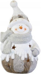 Windlicht - Schneemann - aus Terrakotta - 17 x 15 x 32 cm