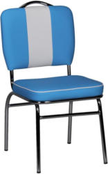Esszimmerstuhl Elvis Blau/Weiß Gepolstert