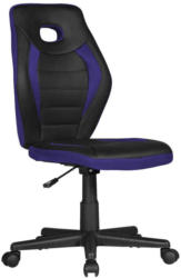Jugenddrehstuhl Luan Lederlook Schwarz/Blau mit Wippfunktion
