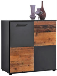Kommode Zero anthrazit/Old Wood Nachbildung, 2türig ca. 82cm hoch