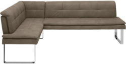 Eckbank 174/213 Cm In Taupe, Chromfarben
