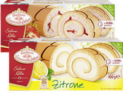 Coppenrath & Wiese Sahne Rolle Erdbeere oder Zitrone gefroren, jede 400-g-Packung und weitere Sorten