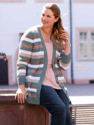Janet und Joyce by Happy Size Strickjacke gestreift